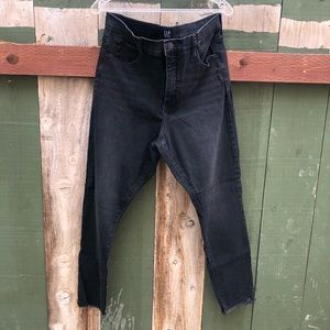 GAP black jeggings, size 16, stretch style, distressed ankle cut